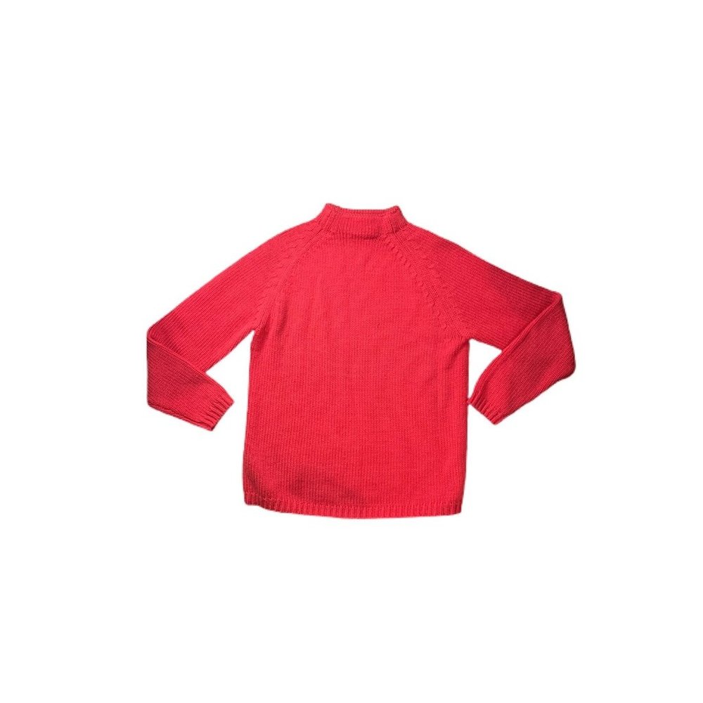 Lands' End Red Turtleneck Sweater Wool Chunky S 6-8